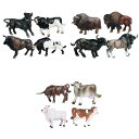12ピース 牛 フィギュア シミュレート 牛 リアルな動物 牛 教育用