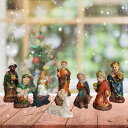 11ピース/個キリスト降誕像彫像セットクリスマス彫刻の収集品のためのホームパーティー