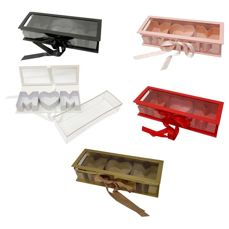Mom レター型の空のフラワーボックス 充填可能お土産ギフトボックス 母の日 段ボール プレミアムフラワーパッケージ 記念日用