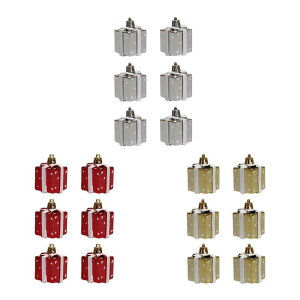 6xギフトボックス吊り下げオーナメントクリスマスペンダントパーティー用品バルコニー用クリスマスツリーデコレーション