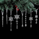吊り下げアクリルつららドロップホームクリスマスペンダントドロップオーナメント18個