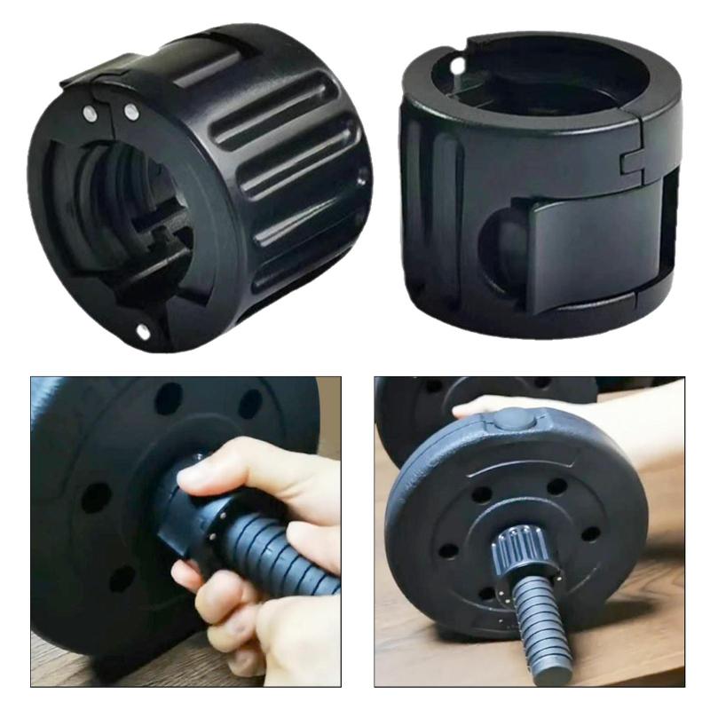 2xフィットネスバーベルクランプウェイトバープレートロックホームジム用ポータブルバークランプ23-26mm/0.91-1.02インチバーベルボディビルダー