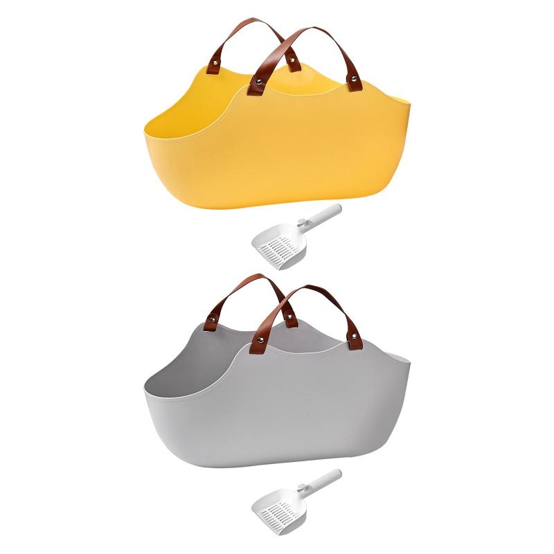 猫トイレ 猫砂コンテナ キティトイレパン ハイサイド猫砂場 オープントップ ペット砂トレイ あらゆる種..