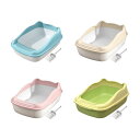 猫用トイレトレー 半密閉型 ハイサイド 丈夫で水はねしない 滑らかな底 ウサギ用 取り外し可能なベース 22x15x7.8インチ