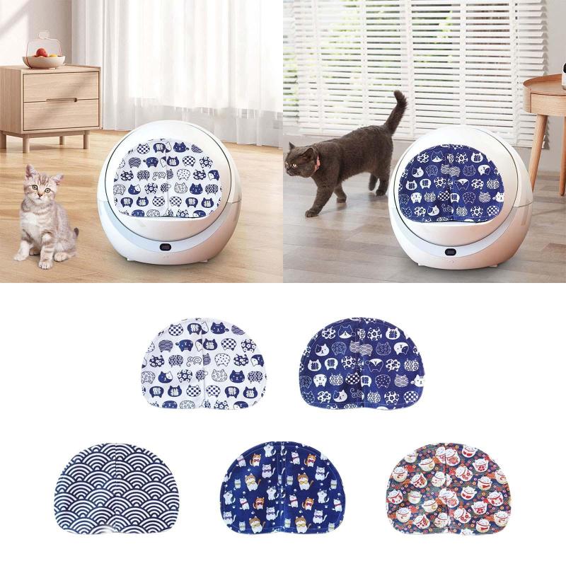 猫用トイレカーテン.トイレドアカーテン.半円形の防塵猫用ドアフラップ