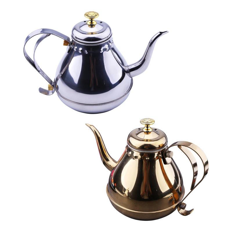 オリーブオイルディスペンサーボトル コーヒーポットに注ぐ サラダ 防錆ステンレス鋼の長い注ぎ口ケト..