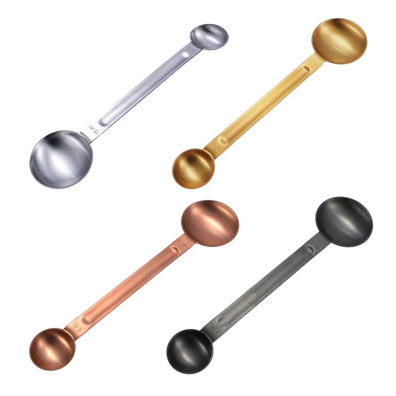 ステンレス製ティースプーン.コーヒー計量スプーン.両面計量スプーン.ルーズリーフティー用大さじ