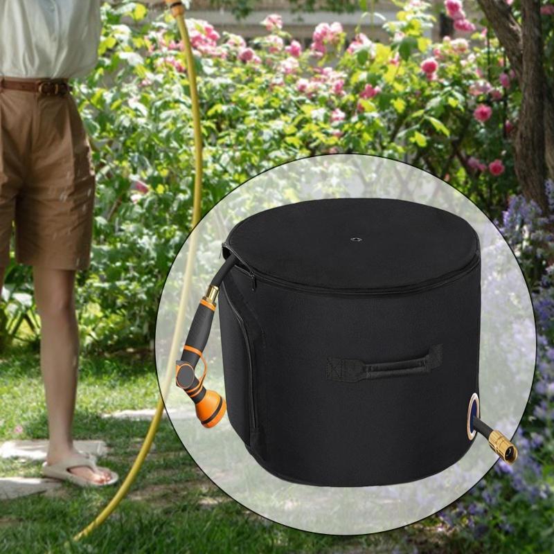ガーデンホースホルダーバッグ オックスフォード布製バケツ キャリアハンドル付き 排水機能付き