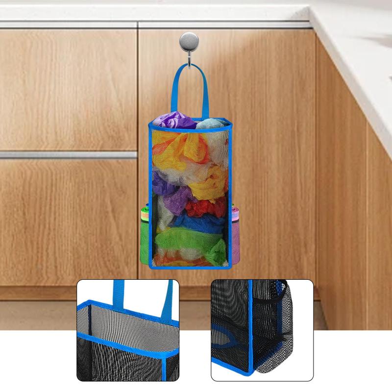買い物袋用の食料品バッグオーガナイザー.キッチンとランドリールーム用のポータブル大容量ゴミ箱ディ..