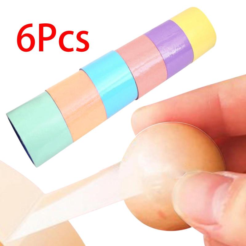 粘着ボールテープ 6個 真珠光沢色 リラックス粘着テープ 教育玩具 粘着ボールローリングテープ 男の子 女の子 子供 ホームゲーム用