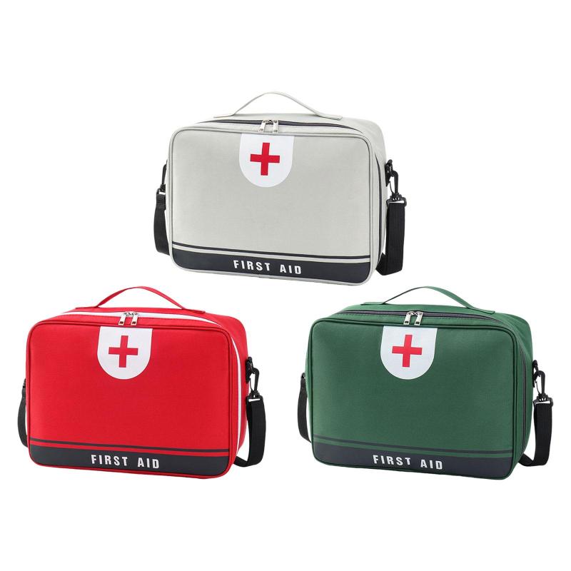 救急バッグ 医療バッグ 35x14x24cm ポータブル 多機能 緊急用品ポーチ オフィス 旅行 学校 職場 車用
