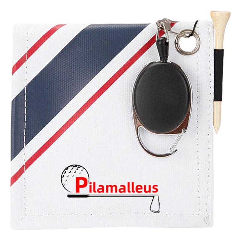 ゴルフボールクリーナーワイピングポーチティースクラブクリーニングツールホワイトブルー