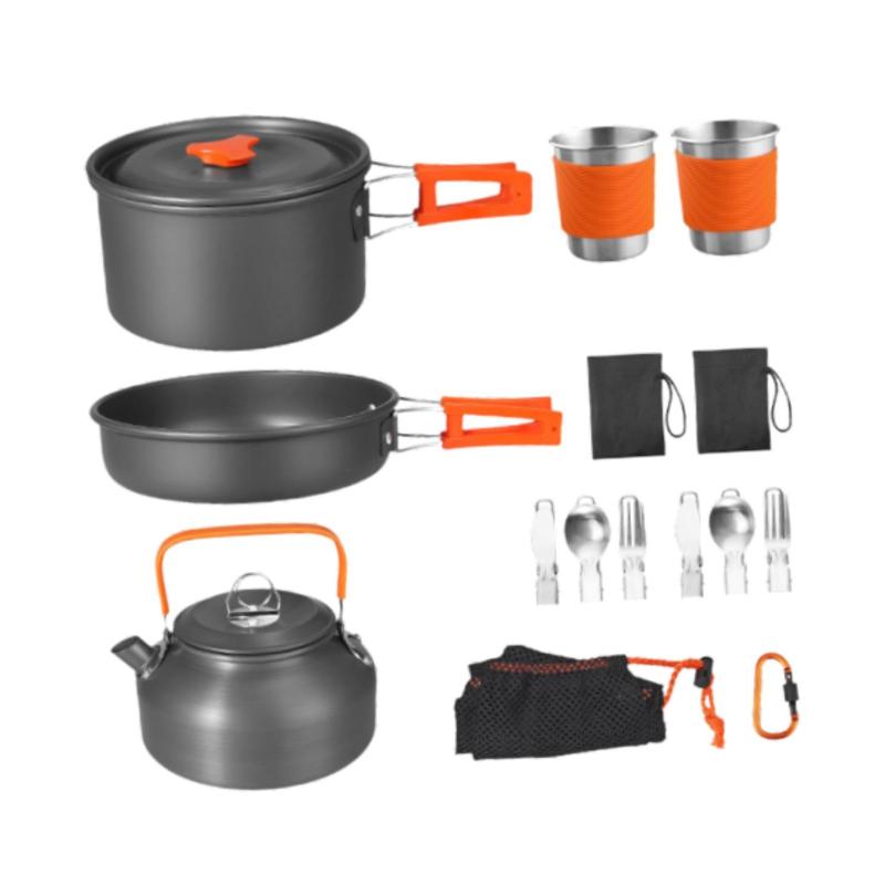キャンプ用調理器具キット 軽量フライパン 釣り バックパッキング ピクニック用