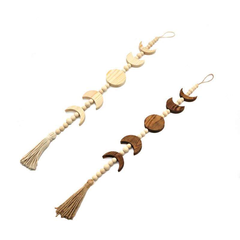 のためにぶら下がっている飾りウッドビーズに生きる月の月の満ち欠けの壁