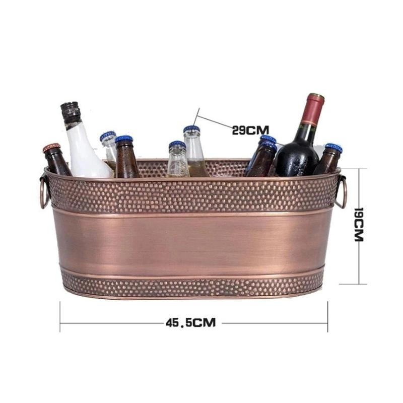 持ち運び用ハンドル付きアイスバケツ バー.ダイニングルーム.パーティー用の金属製アイスバケツ