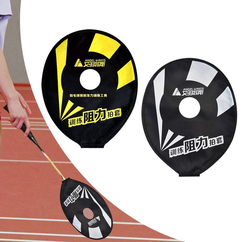 バドミントンラケットヘッドカバー バドミントンラケットトレーニングカバー 芝生ビーチ練習用プロ仕様バドミントン抵抗カバー