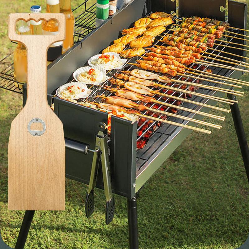 木製スクレーパー.シャベル.クッキングヘラ.耐熱性.ロングハンドルグリルヘラ.耐久性のあるグリルクリ..