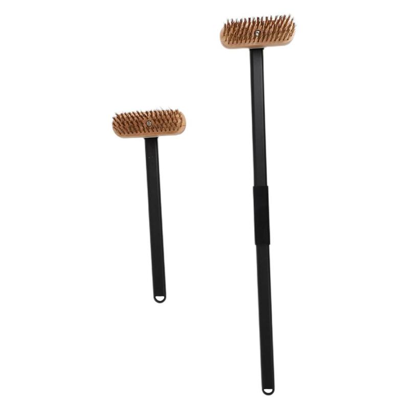 ピザオーブンブラシヘビークリーニングブラシBBQピザオーブングリルブラシ.長いニウム付きスクレーパー..