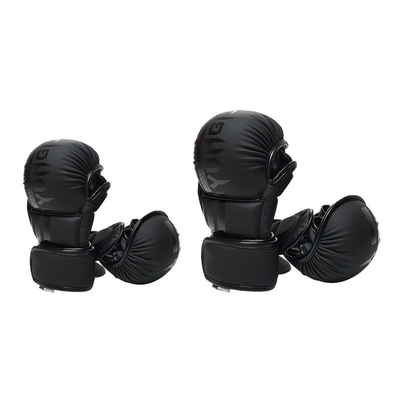 Rakuten - ボクシンググローブ ハーフフィンガー パッド入り ナックルプロテクション フィットネス MMA トレーニンググローブ MMA スポーツ用 大人用 ユニセックス