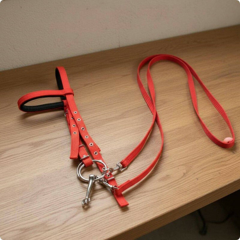 馬用頭絡と手綱セット 馬用頭絡と手綱 耐摩耗性 乗馬用ヘッドストールと手綱 乗馬...
