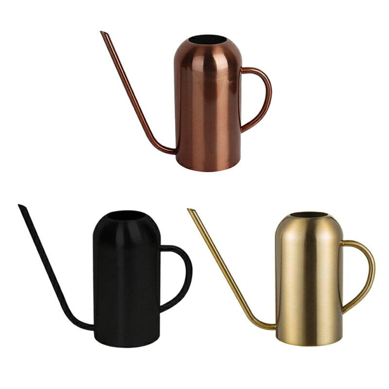 ステンレス鋼の水やりとロングじょうろ./1.5Lメタル散水ケトル屋内と屋外