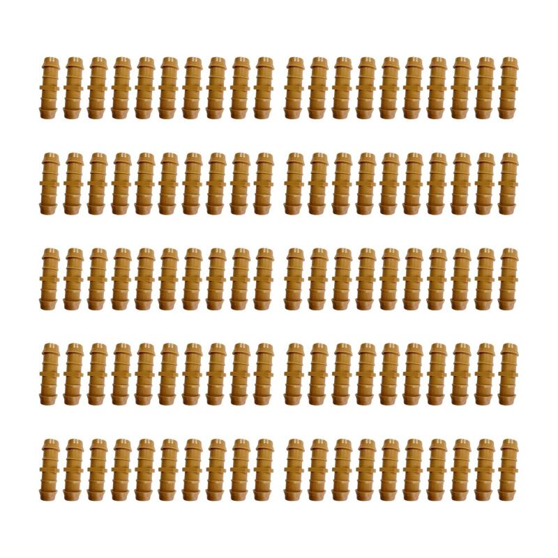 100個 ガーデン灌漑パイプコネクタ 17mm 散水システムコネクタ