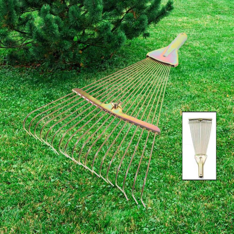 ガーデンベッドのゴミや低木用の葉を集めるレーキヘッド交換用ヘッド
