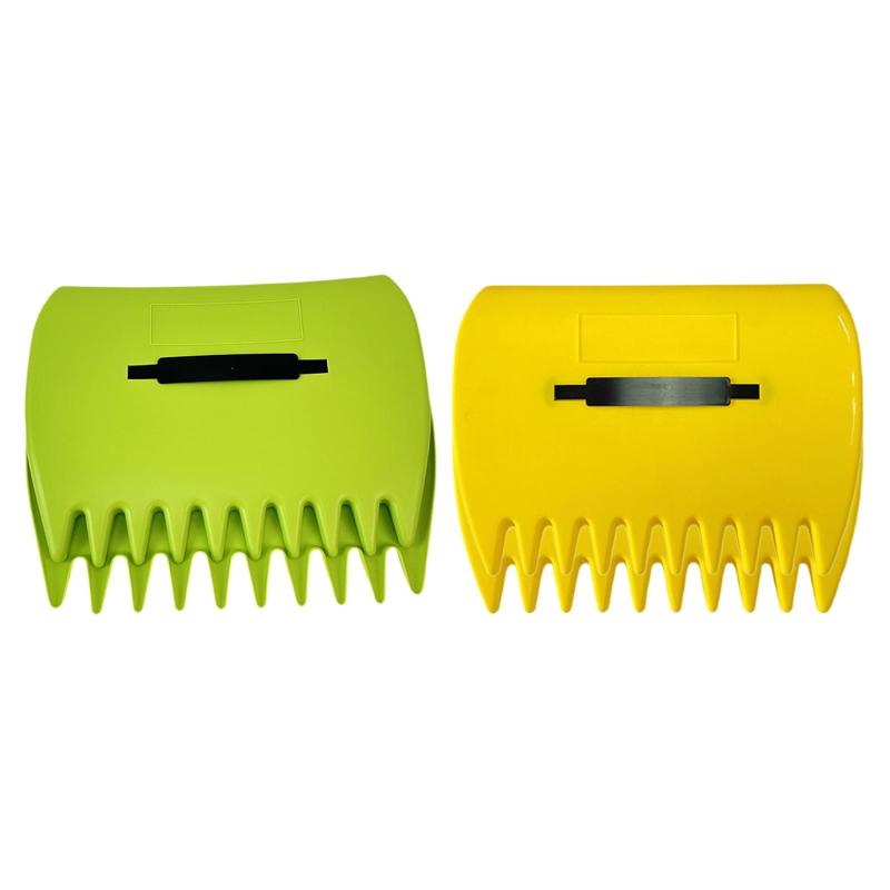 2ピースヤードリーフグラバーリーフピッカーガーデナーのための多目的34x24.5cm調整可能なハンドルスト..