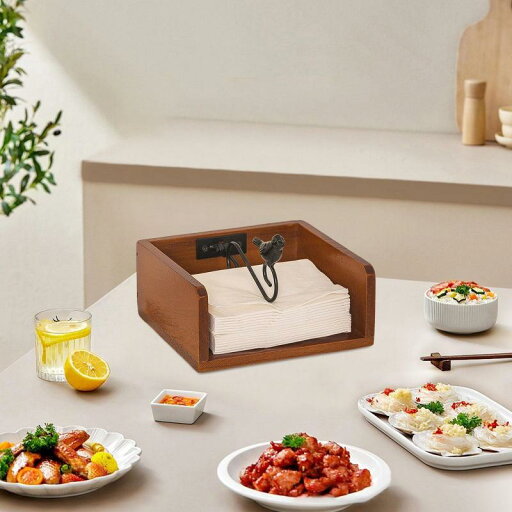 農家の木製ナプキンホルダーナプキンディスペンサー用のキッチンダイニングカウンタートップ用 農家の木製ナプキンホルダーナプキンディスペンサー用のキッチンダイニングカウンタートップ用