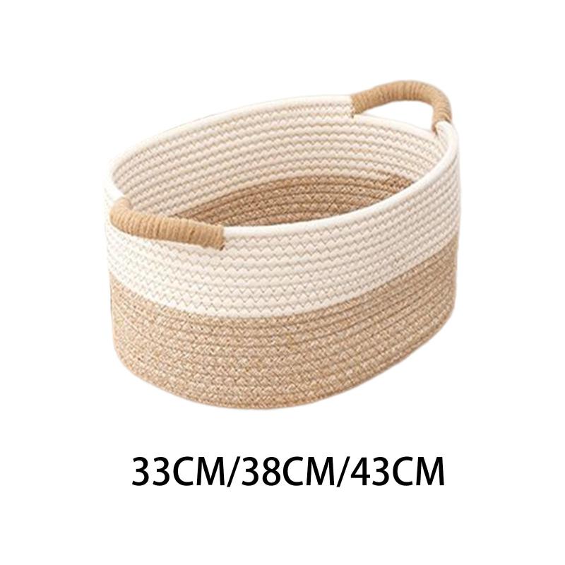 キッチンリビングルームオフィス用のポリエステルロープ織り収納バスケットソフト収納ビン