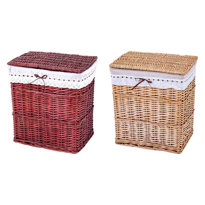 ランドリーかご 洋服かご ランドリーバスケット ビン ライナーバッグ付き 多目的 編まれた籐バスケット 家庭用 保育園 リビングルーム用