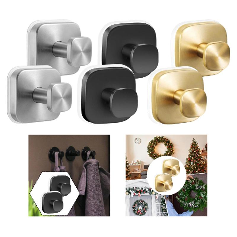 2 個 吸盤フック 防錆 頑丈 防水 ステンレス製フック リースハンガー 寝室 玄関 キッチン 家庭用