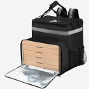 断熱ホットピザバッグショルダーバッグ48Lお手入れ簡単ポータブル温かい食品バッグケータリングクールバッグケータリングキャンプビーチ用(3)