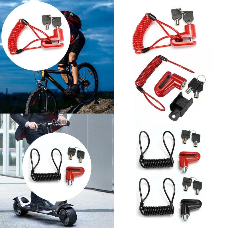 盗難防止ディスクブレーキロック(リマインダーケーブル付き).自転車用防水ホイールセキュリティロック...