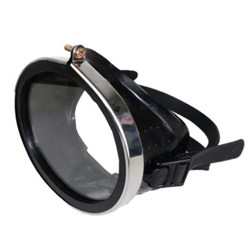 キッドユースオーバルフリーダイビングマスク曇り止めシングルレンズスイムマスクブルー , 黒14.3*12.3 * 8.3cm