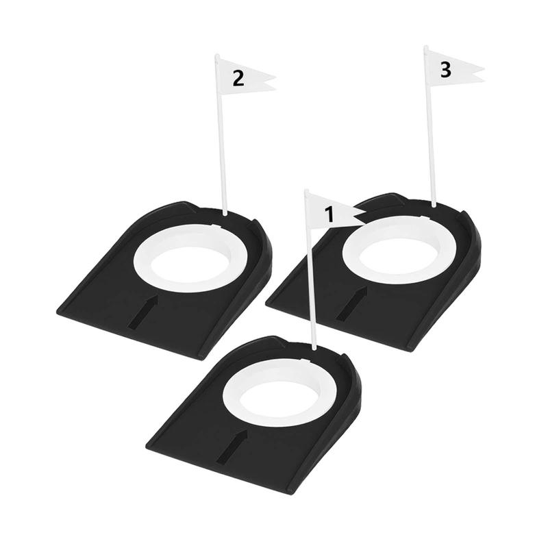 ゴルフ練習ホールパッティングカップ 3個 フラッグプルエイドツール付き パッティングトレーニング 取..