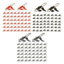 50x フックベイトリリースクリップ.ステンレススチールスピードクリップ.インパクトベイトクリップ.淡水海水釣りリグ用フィッシングクリップ