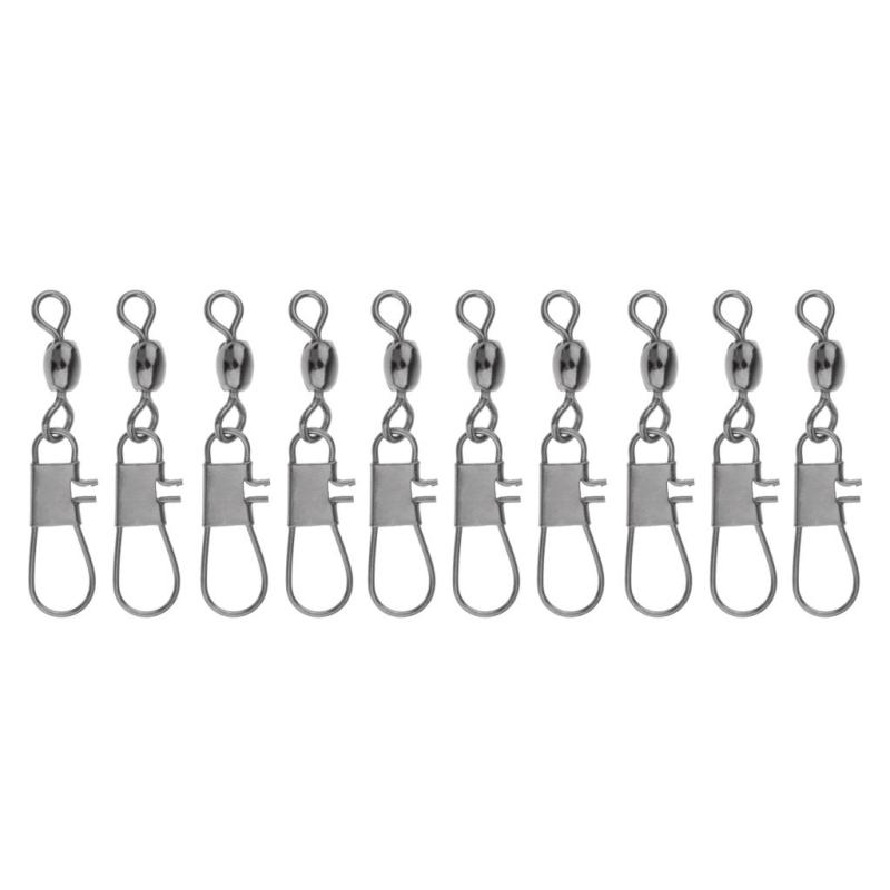 インターロックスナップスイベルコネクタ付き10個の釣り圧延バレルスイベル