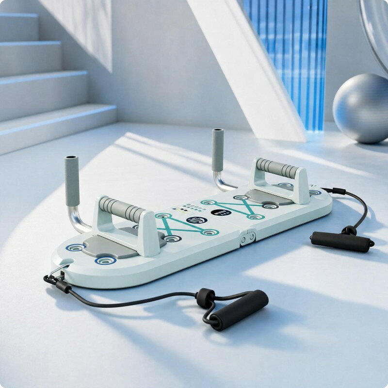 【製品概要】: 自宅での本格的なボディメイクをサポートする、多機能な3in1仕様のトレーニングです。【主な機能】: 正確な回数管理でモチベーションを維持できる、デジタル式のカウンター付きプッシュアップです。【特徴的な設計】: 負荷をかけた多様なエクササイズを可能にする、専用のチューブ付き腕立て伏せです。【操作性】: 握りやすいパッド入りグリップと、コンパクトに収納できる折りたたみ式のプッシュアップ仕様を採用しています。【使用効果】: 胸、腕、肩、背中、体幹まで効率的にアプローチし、自宅をジムに変える万能なフィットネス器具です。ご購入前のご案内 ● サイズについて：スタッフ間で測り方を統一していますが、実寸に1〜3cmの誤差がある場合がありますのでご了承ください。 ● 商品の色は、撮影時の光やモニターによって異なる場合がありますのでご注意ください。 ● 生地特性により匂いが感じられることがありますが、数日で気にならなくなります。 ● 他店舗と在庫を共有しているため、受注後に欠品となる場合があります。 ▼出荷前には全て検品を行っておりますが、万が一商品に不具合があった場合は、お問い合わせフォームよりご連絡くださいますようお願い申し上げます。営業日に対応いたしますのでご安心ください。【主な機能】: 正確な回数管理でモチベーションを維持できる、デジタル式のカウンター付きプッシュアップです。【特徴的な設計】: 負荷をかけた多様なエクササイズを可能にする、専用のチューブ付き腕立て伏せです。【使用効果】: 胸、腕、肩、背中、体幹まで効率的にアプローチし、自宅をジムに変える万能なフィットネス器具です。
