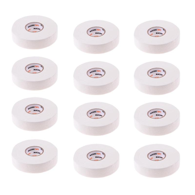 12x ホッケー粘着テープ 布ラップ ラッパー 1インインx 25 ヤード ガード ホワイト