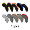 10x ネオプレン アイアン ヘッド カバー セット ヘッドカバー フェアウェイ ヘッドカバー 傷防止 保護ケース 防水 トレーニング用