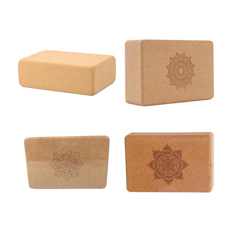 コルクヨガブロック エクササイズブリック ポータブル 滑り止め木製ヨガプロップ ボディビルディング 柔軟向上 フィットネス 屋内スポーツ