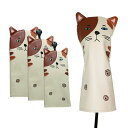 ムpuレザー猫のヘッドカバーヘッドカバーなし.に適用クラブドライバdr