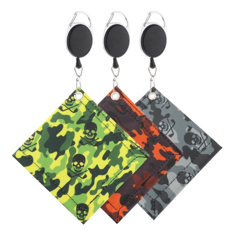 格納式キーホルダーバックルクリーナー付きスクエアボールクリーニングタオルロファイバーミニ