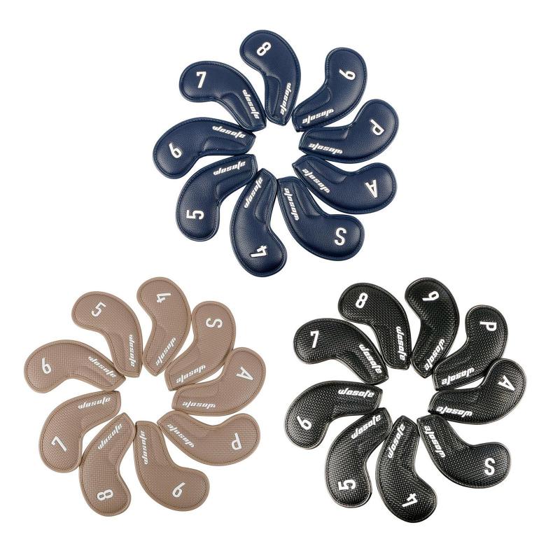 9 個アイアンカバーセットクラブヘッドカバー PU レザー刺繍ナンバー保護カバークラブケースプロテクター初心者ァーのため