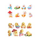 8個の小さなアヒルの置物ミニダックフィギュアドールハウス水族館ポット装飾小さなアヒルの動物のフィギュアフラワーポットの装飾