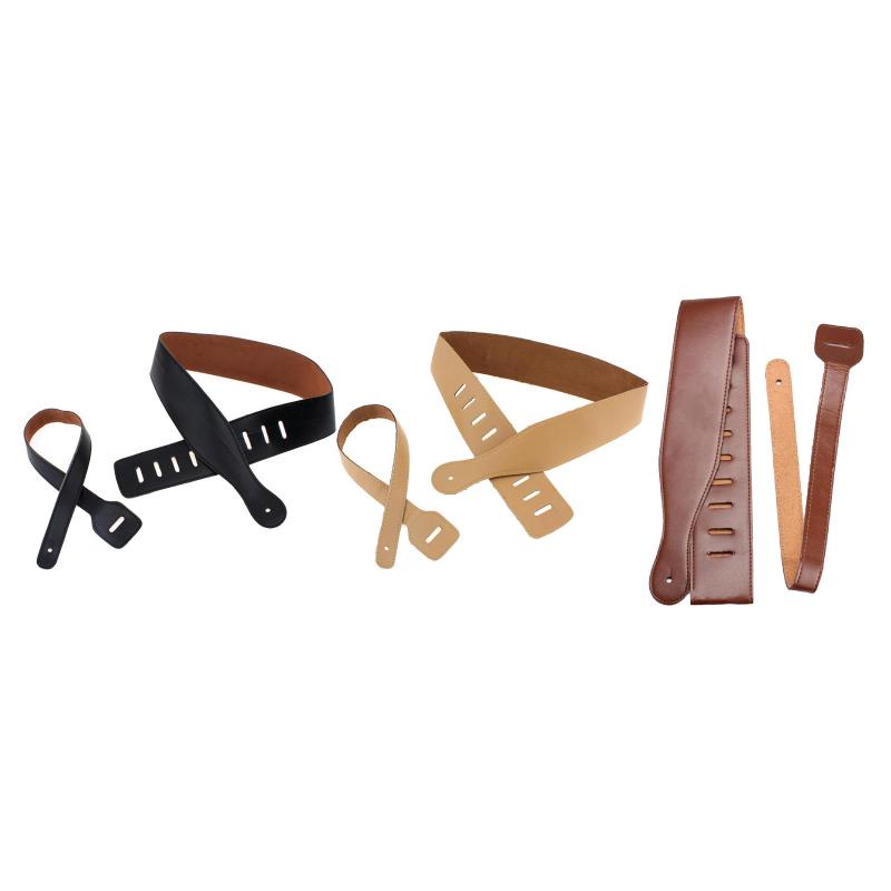 豪華な快適なレザーギターストラップ用ギターストラップショルト6.5センチメートル幅43-51 インチ長さ3色