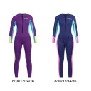 キッズ ウェットスーツ 男の子 女の子 ユース用 2.5mm ネオプレン フロントジップ サーマル フルボディ ウェットスーツ 保温 水泳 ダイビング サーフィン シュノーケリング用水着