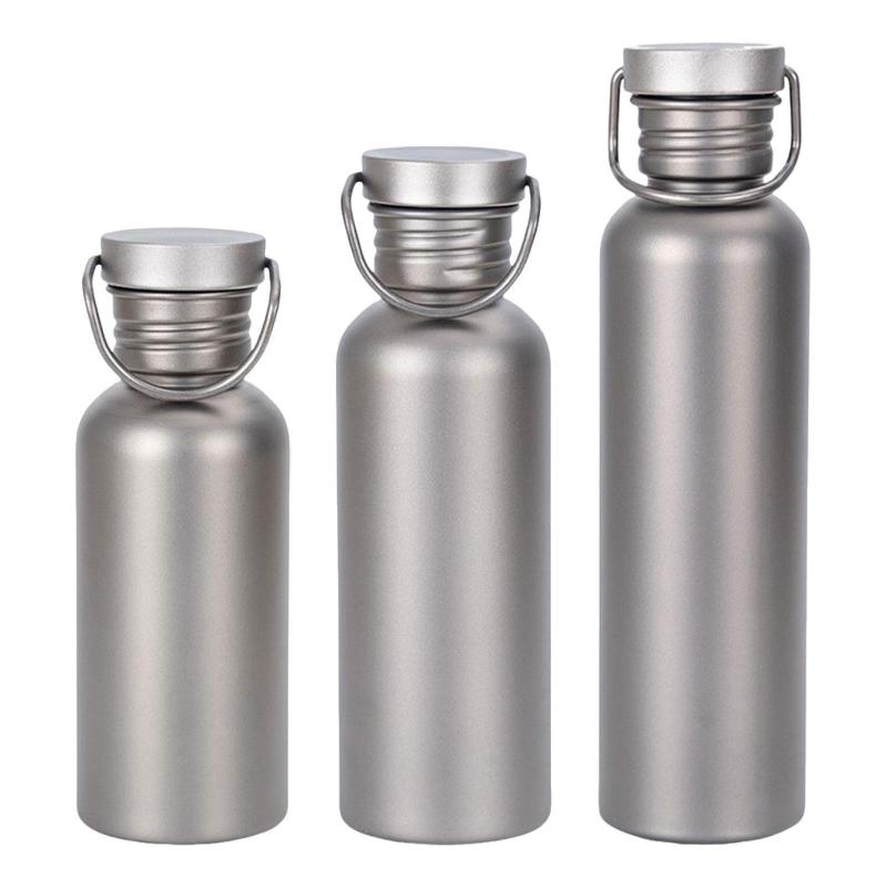 チタン製ウォーターボトル キャンプ用ウォーターボトル 漏れ防止ジャグ ドリンクボトル スポーツウォー..