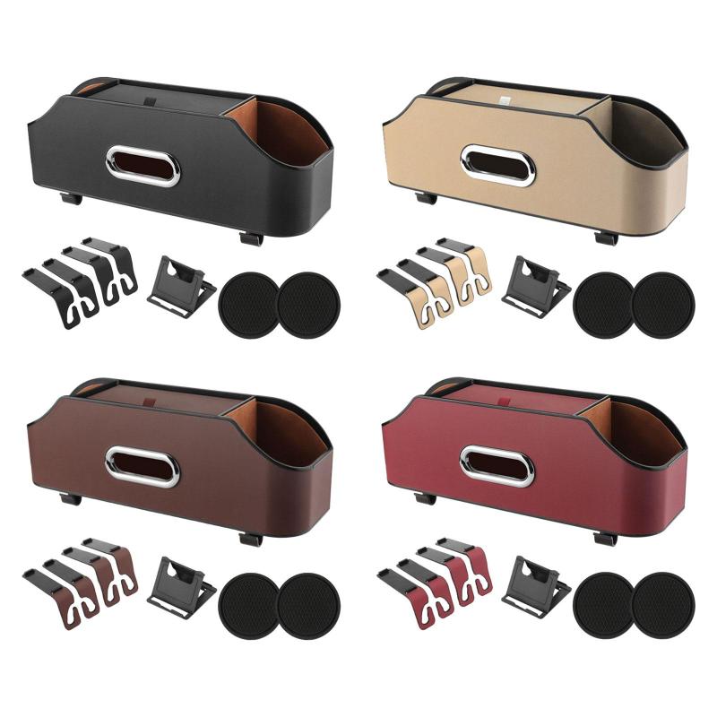 車のヘッドレストシートハンギングオーガナイザー コースター2枚付き カップホルダー ナプキンホルダー..